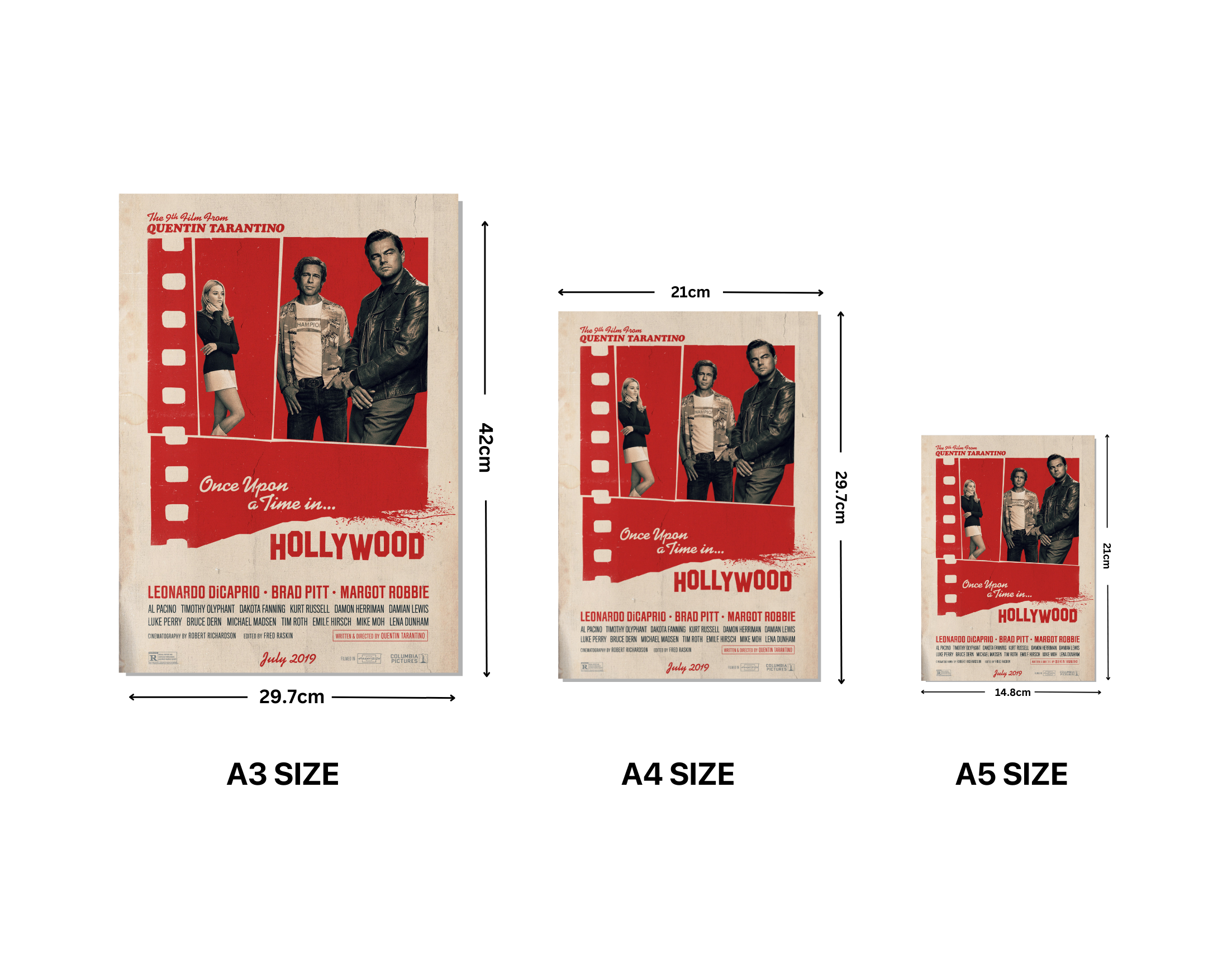 "ONCE UPON A TIME IN HOLLYWOOD"- Shiny & Sturdy Metallic Poster Art That Pops & Sticks (Literally!)