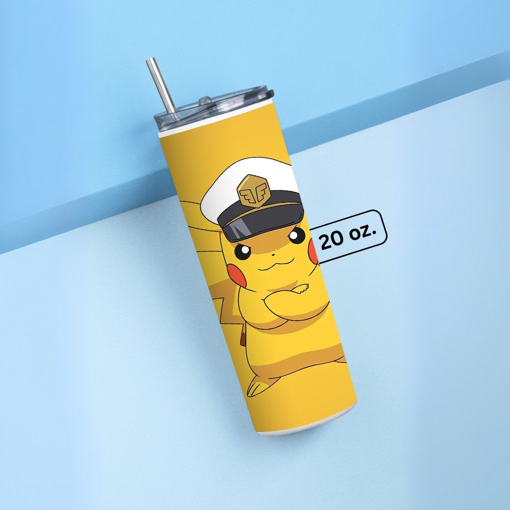 "Pikachu Pokémon-Cute" Tumbler with Metal Straw