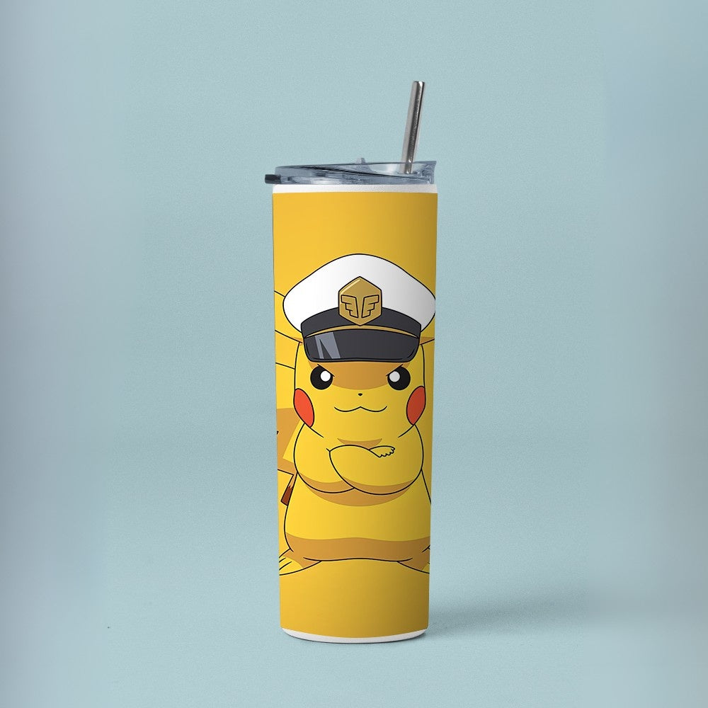 "Pikachu Pokémon-Cute" Tumbler with Metal Straw