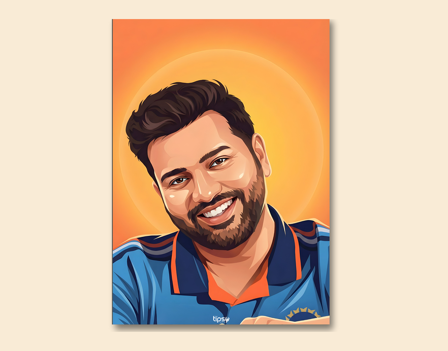 "ROHIT SHARMA VECTOR DESIGN" -Shiny & Sturdy Metallic Poster Art That Pops & Sticks