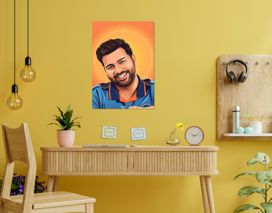 "ROHIT SHARMA VECTOR DESIGN" -Shiny & Sturdy Metallic Poster Art That Pops & Sticks