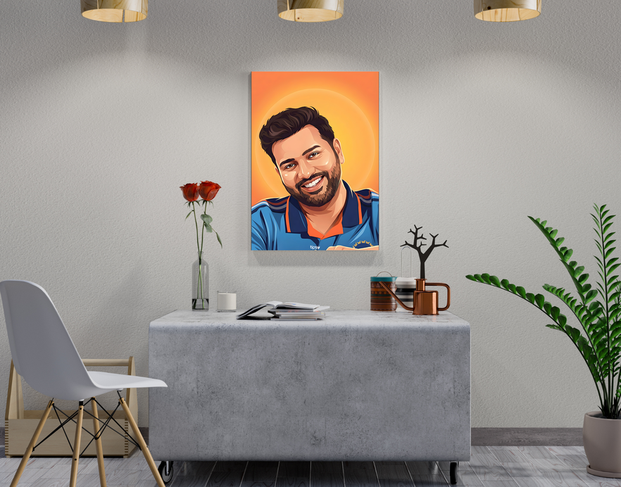 "ROHIT SHARMA VECTOR DESIGN" -Shiny & Sturdy Metallic Poster Art That Pops & Sticks