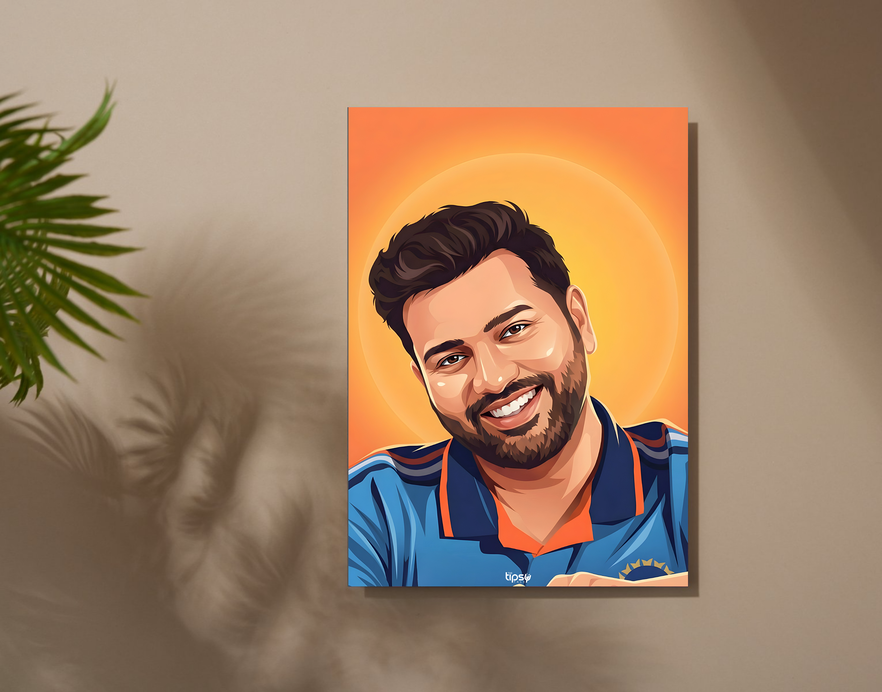 "ROHIT SHARMA VECTOR DESIGN" -Shiny & Sturdy Metallic Poster Art That Pops & Sticks