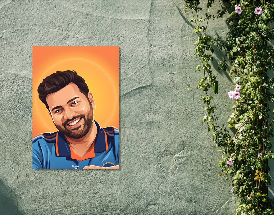 "ROHIT SHARMA VECTOR DESIGN" -Shiny & Sturdy Metallic Poster Art That Pops & Sticks