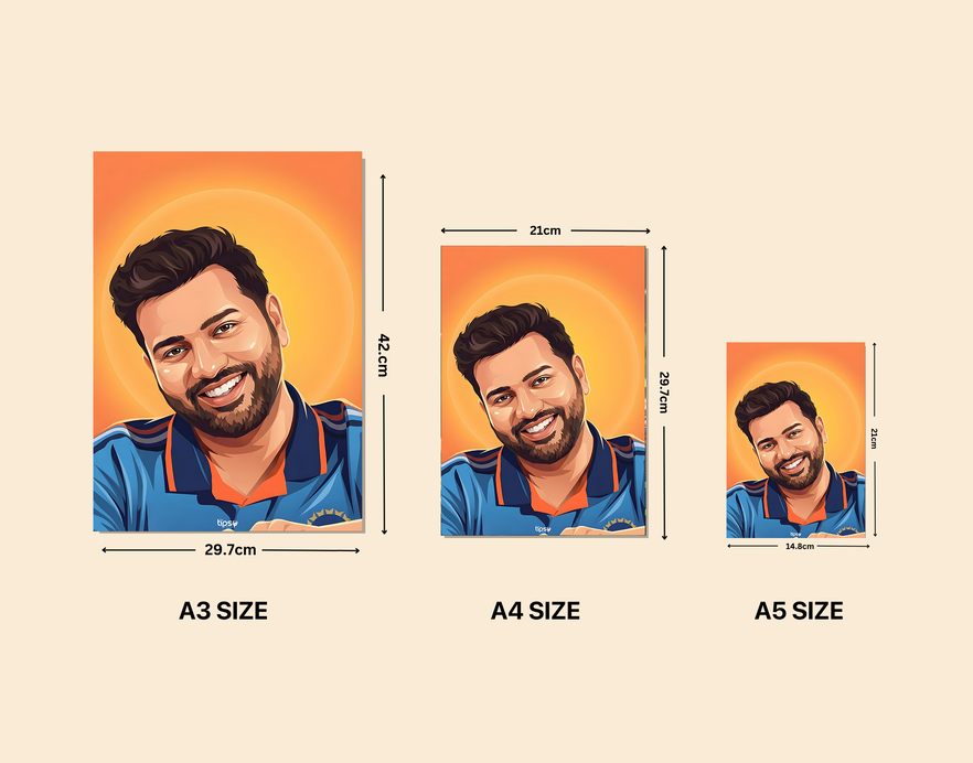 "ROHIT SHARMA VECTOR DESIGN" -Shiny & Sturdy Metallic Poster Art That Pops & Sticks