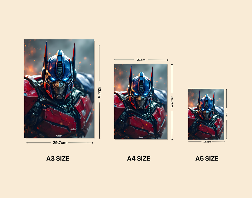 "OPTIMUS PRIME-Transformer" -Shiny & Sturdy Metallic Poster Art That Pops & Sticks
