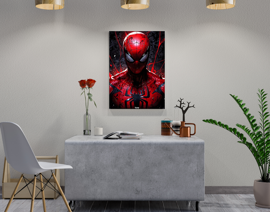 "THE AMAZING SPIDERMAN" -Shiny & Sturdy Metallic Poster Art That Pops & Sticks