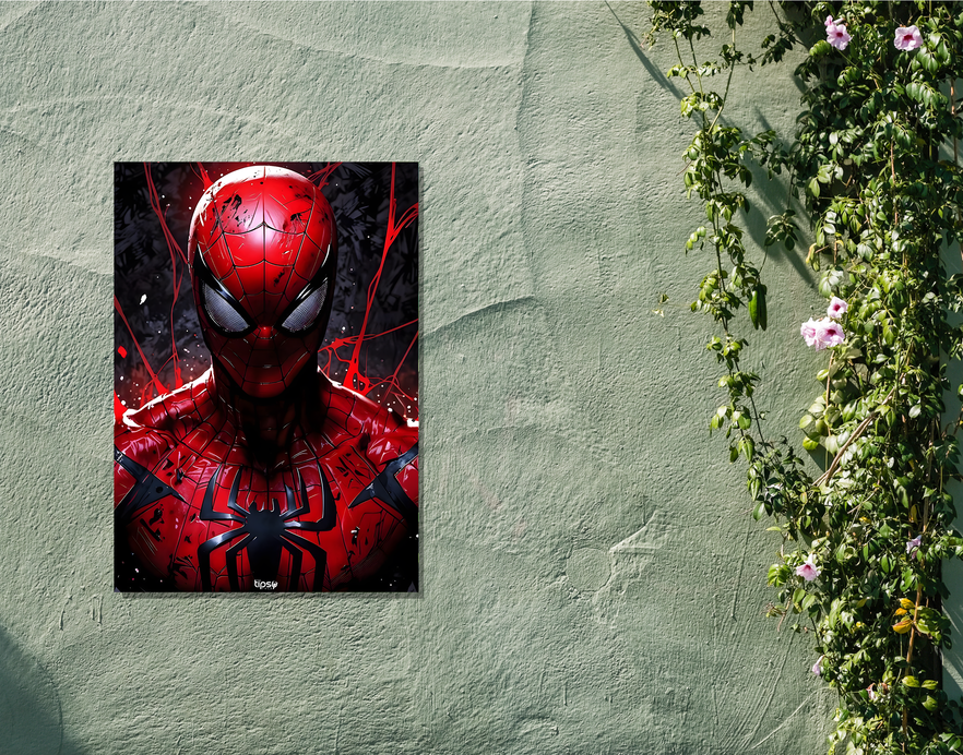 "THE AMAZING SPIDERMAN" -Shiny & Sturdy Metallic Poster Art That Pops & Sticks