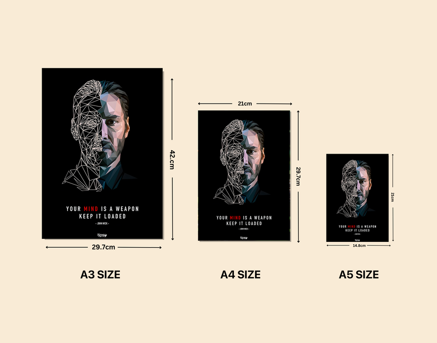 "JOHN WICK THOUGHT" -Shiny & Sturdy Metallic Poster Art That Pops & Sticks