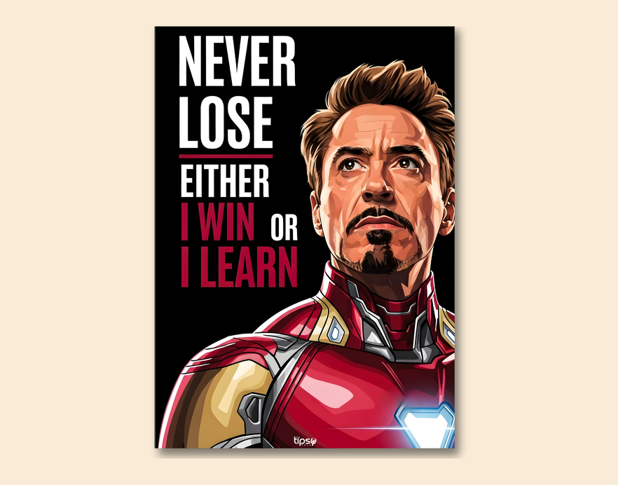 "IRON MAN THOUGHT" -Shiny & Sturdy Metallic Poster Art That Pops & Sticks