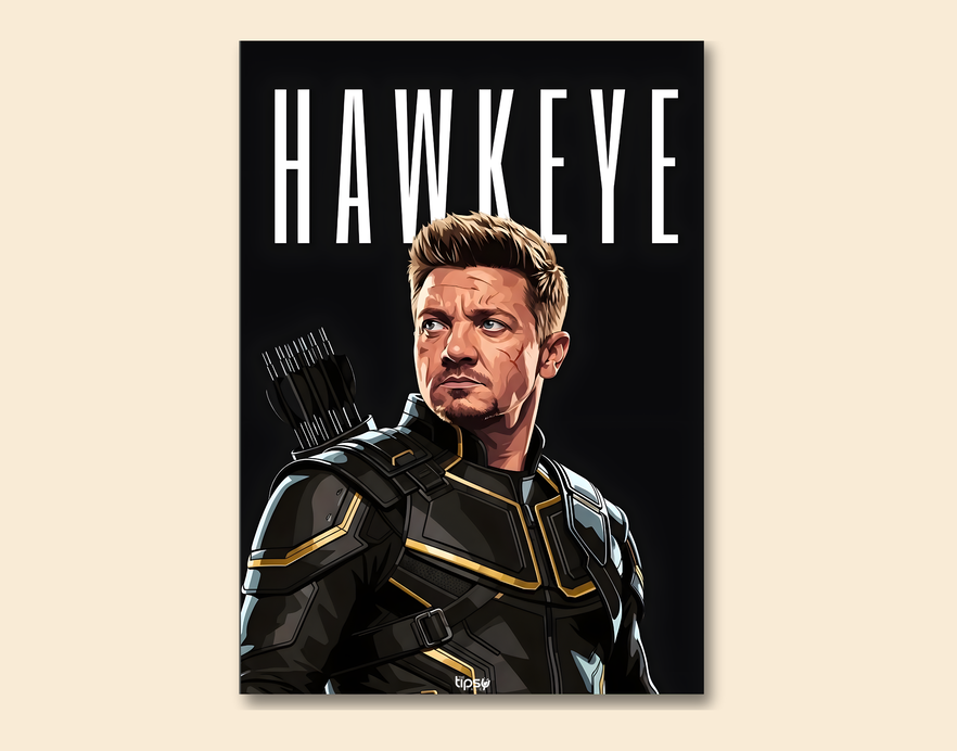 "HAWKEYE" -Shiny & Sturdy Metallic Poster Art That Pops & Sticks