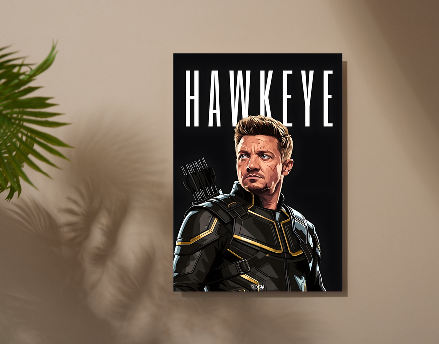 "HAWKEYE" -Shiny & Sturdy Metallic Poster Art That Pops & Sticks