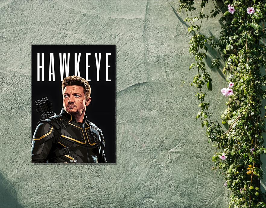 "HAWKEYE" -Shiny & Sturdy Metallic Poster Art That Pops & Sticks