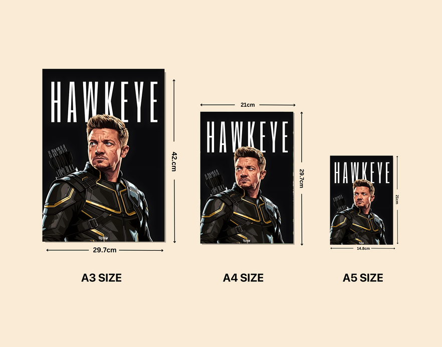 "HAWKEYE" -Shiny & Sturdy Metallic Poster Art That Pops & Sticks