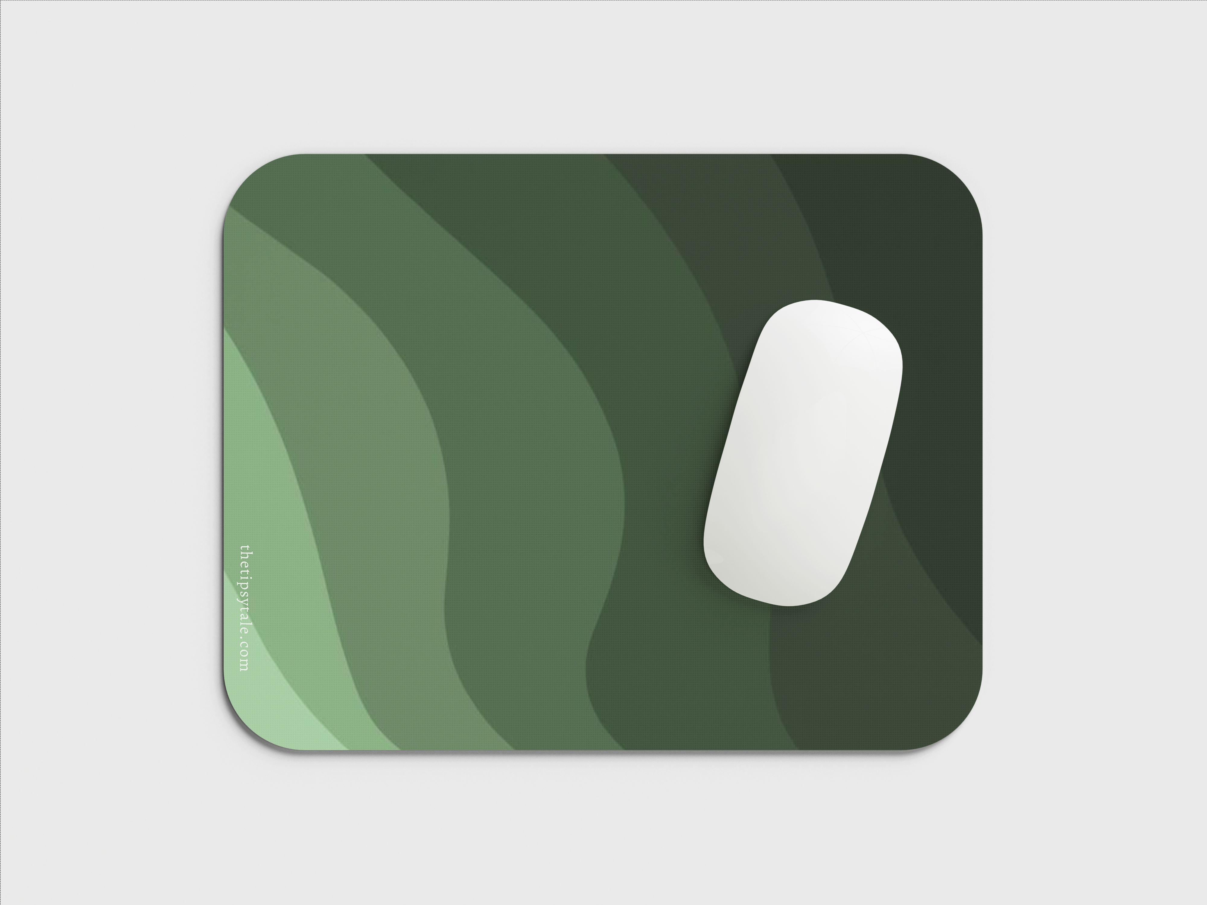 "DARK GREEN WAVES ABSTRACT" Mousepad Enhance Your Workspace with Style