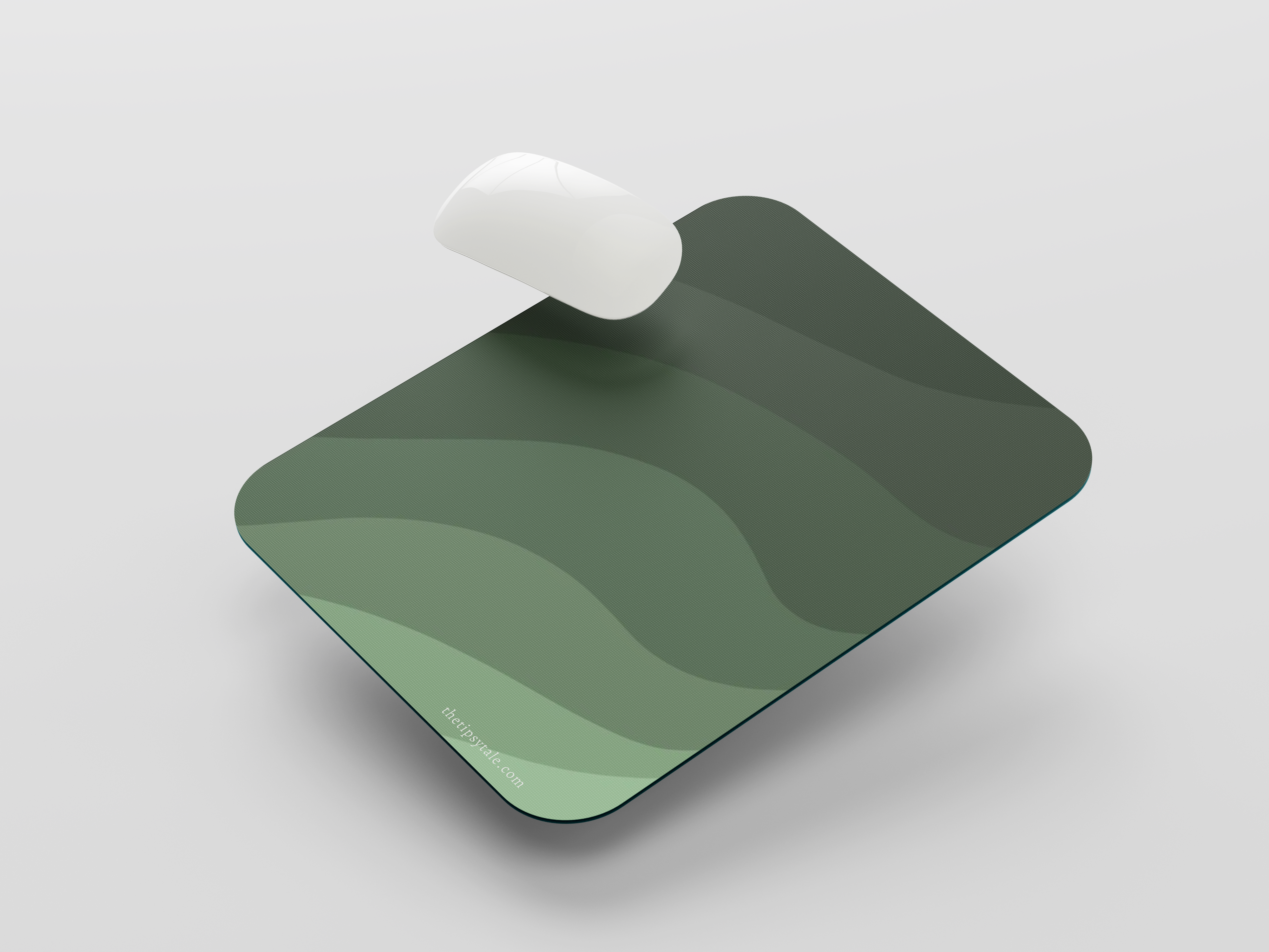 "DARK GREEN WAVES ABSTRACT" Mousepad Enhance Your Workspace with Style