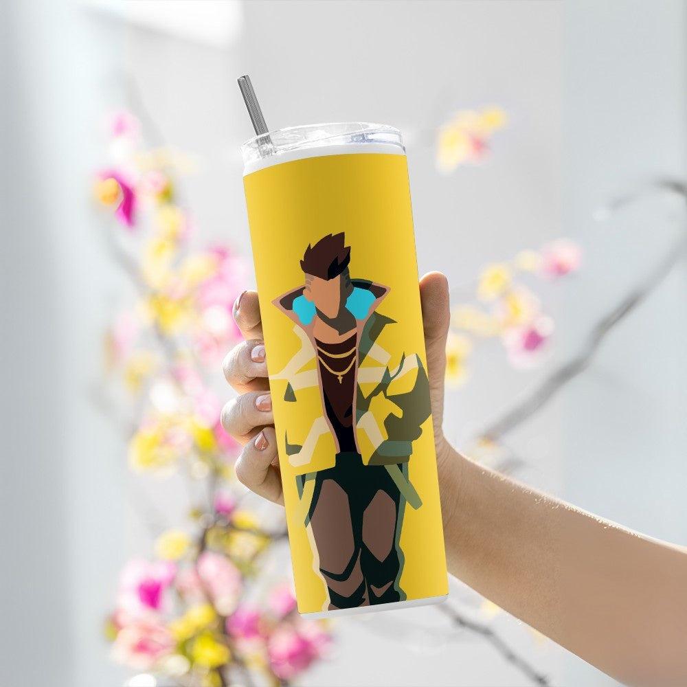 "David Martinez : Cyberpunk" Tumbler with Metal Straw