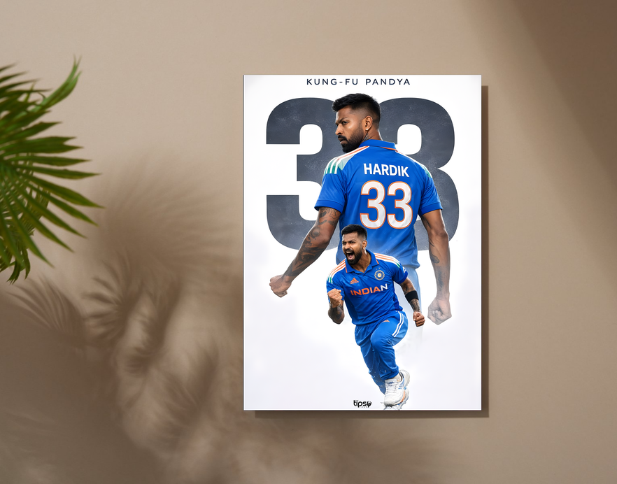 "Hardik Pandeya" -Shiny & Sturdy Metallic Poster Art That Pops & Sticks