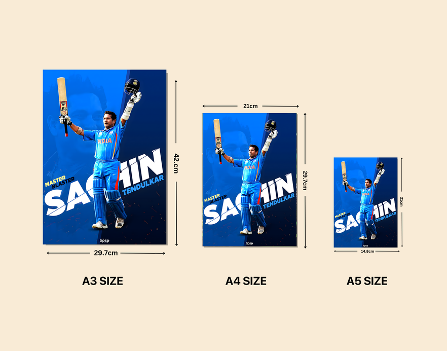 "SACHIN TENDULKAR " -Shiny & Sturdy Metallic Poster Art That Pops & Sticks