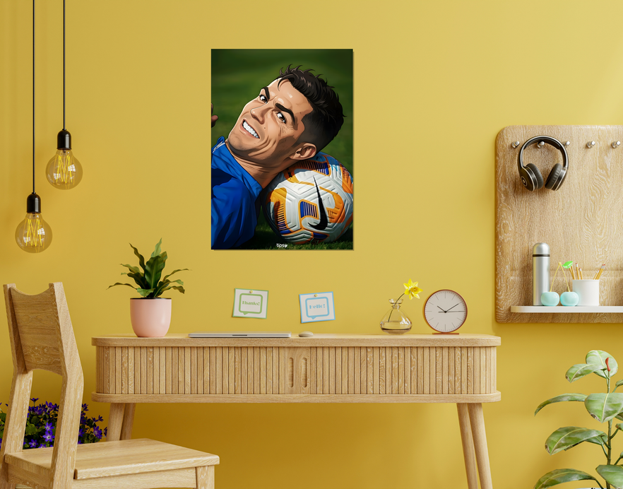 "CRISTIANO RONALDO 07 POTRAIT" -Shiny & Sturdy Metallic Poster Art That Pops & Sticks