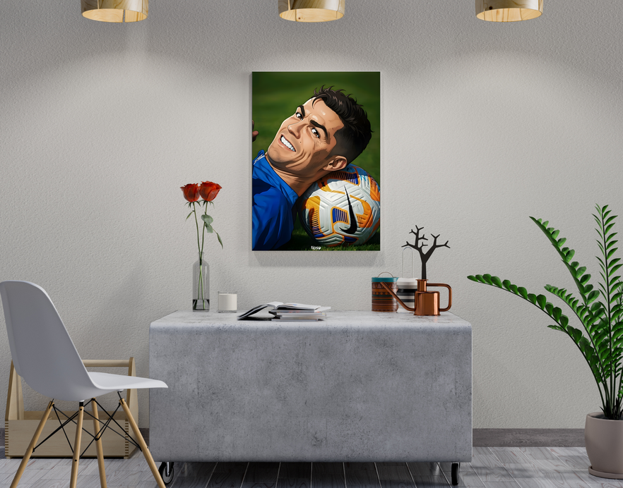 "CRISTIANO RONALDO 07 POTRAIT" -Shiny & Sturdy Metallic Poster Art That Pops & Sticks