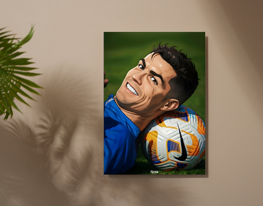 "CRISTIANO RONALDO 07 POTRAIT" -Shiny & Sturdy Metallic Poster Art That Pops & Sticks