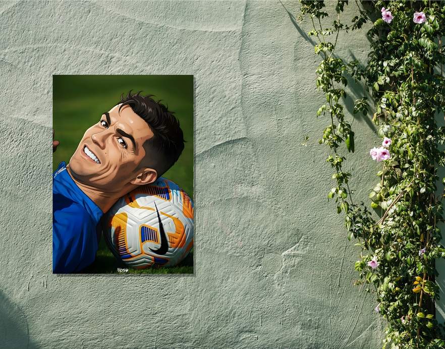 "CRISTIANO RONALDO 07 POTRAIT" -Shiny & Sturdy Metallic Poster Art That Pops & Sticks