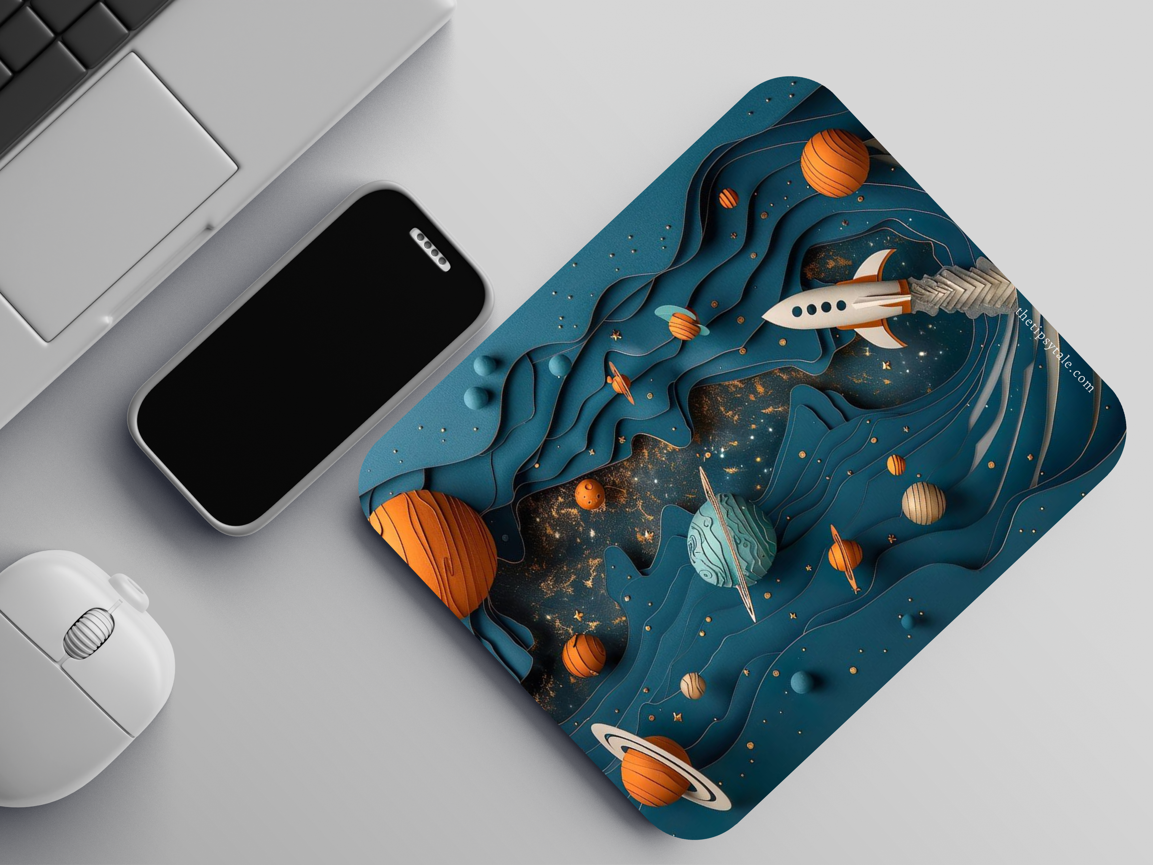 "VIBRANT SPACE PLANETS" Mousepad Enhance Your Workspace with Style