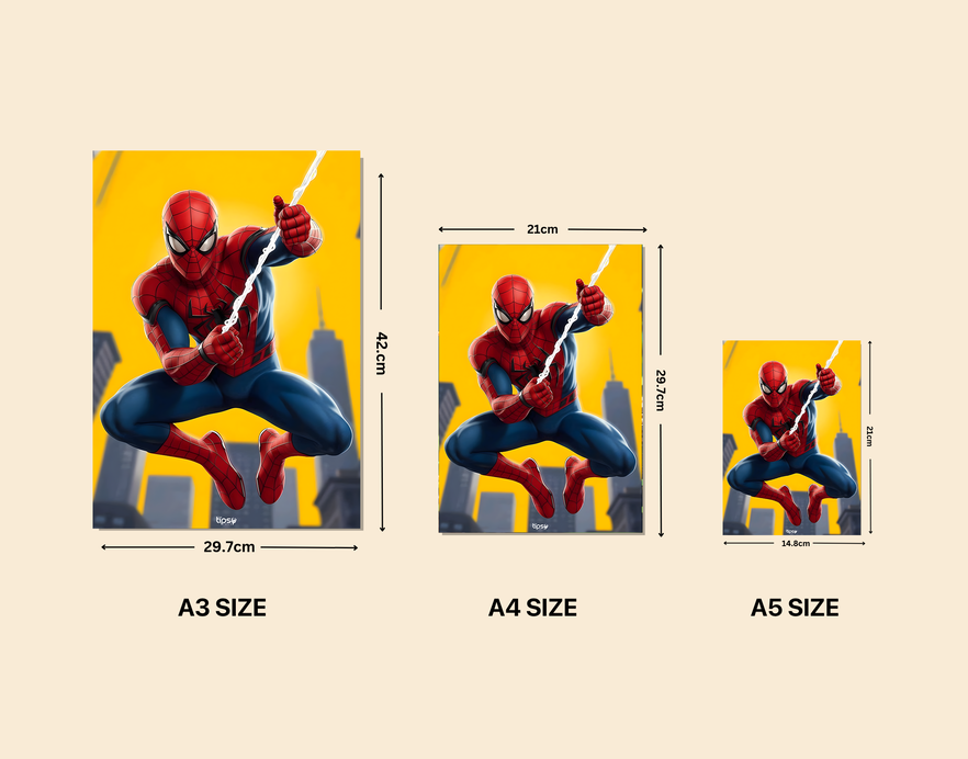 "SPIDERMAN WEB STRIKE " -Shiny & Sturdy Metallic Poster Art That Pops & Sticks