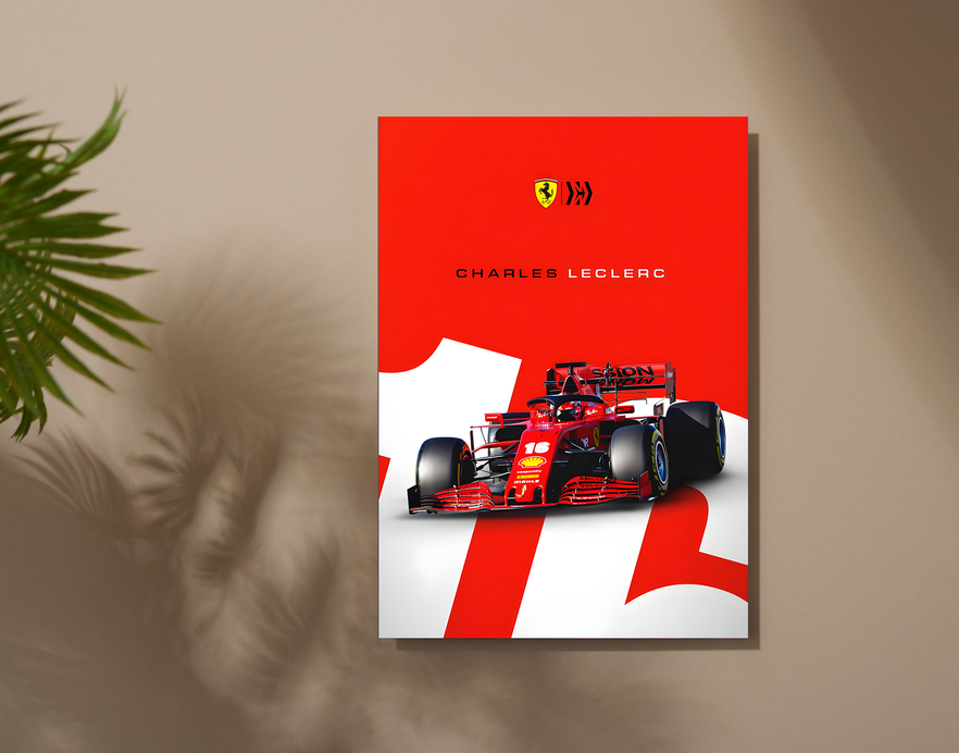 "CHARLES LECLERC" -Shiny & Sturdy Metallic Poster Art That Pops & Sticks
