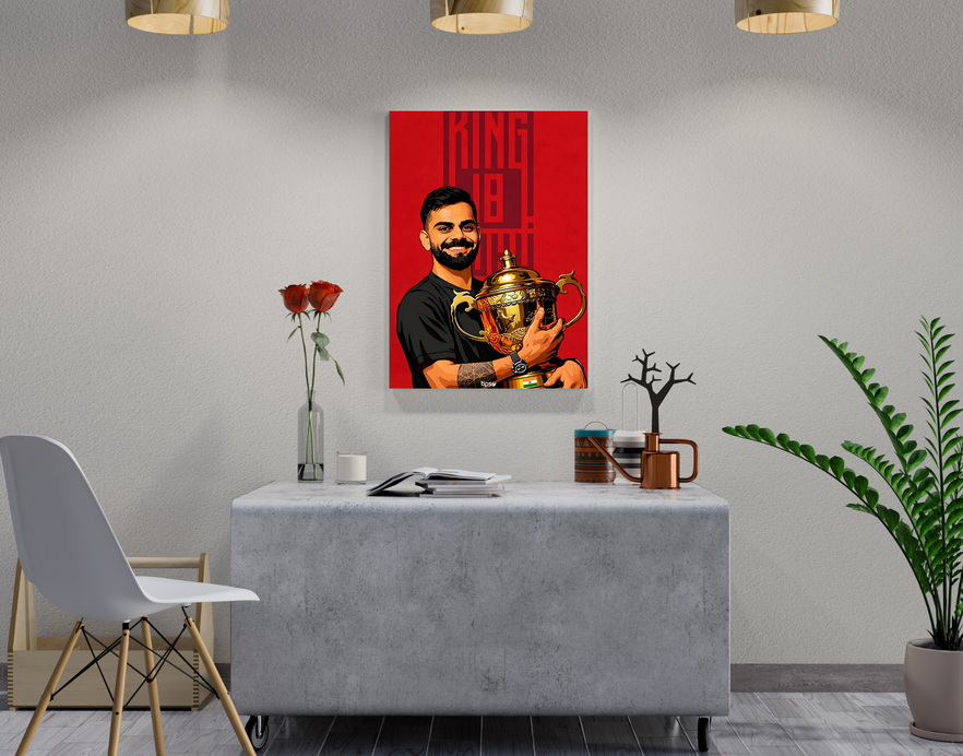 "VIRAT KHOLI J18: CRICKET FANDOM" -Shiny & Sturdy Metallic Poster Art That Pops & Sticks