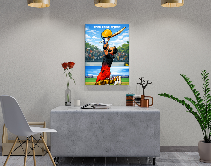 "THE MAN, THE MYTH, THE LEGEND VIRAT KOHLI" -Shiny & Sturdy Metallic Poster Art That Pops & Sticks