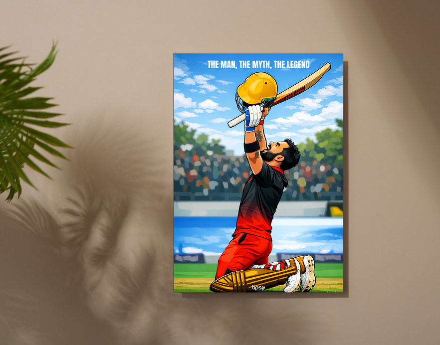 "THE MAN, THE MYTH, THE LEGEND VIRAT KOHLI" -Shiny & Sturdy Metallic Poster Art That Pops & Sticks