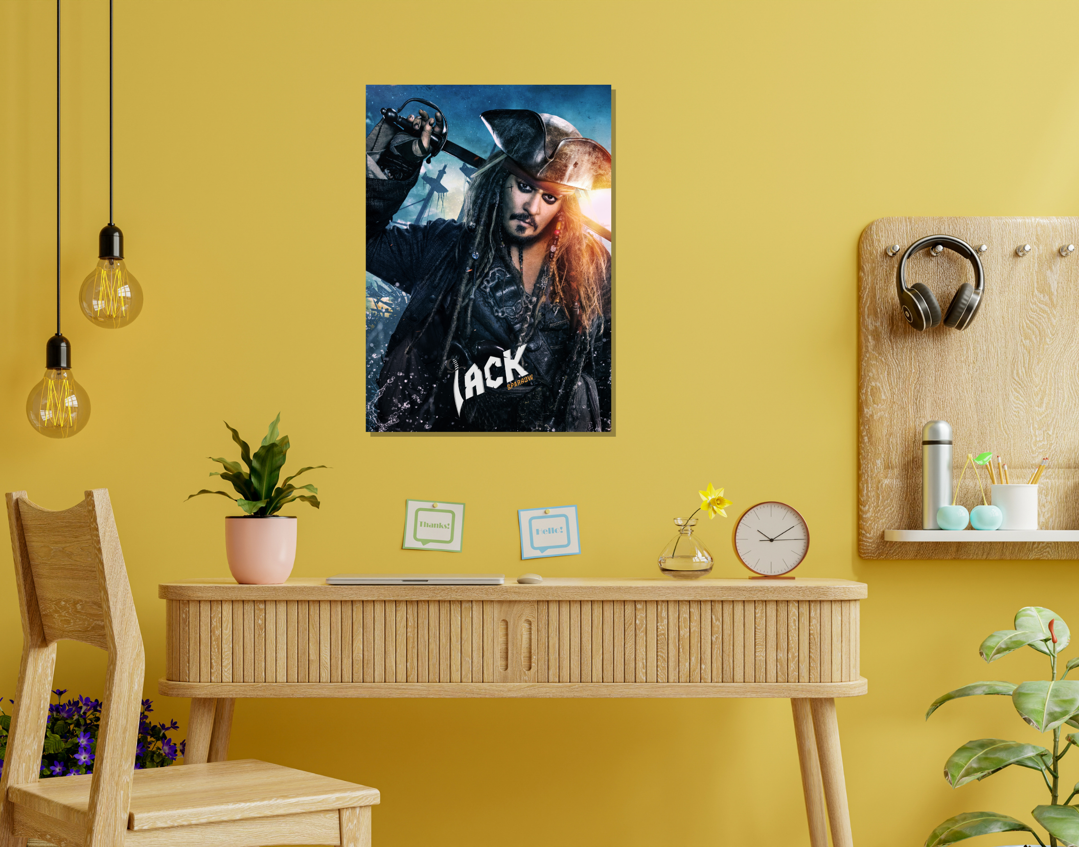 "CAPTAIN JACK SPARROW: PIRATES OF CARIBBEAN"- Shiny & Sturdy Metallic Poster Art That Pops & Sticks (Literally!)