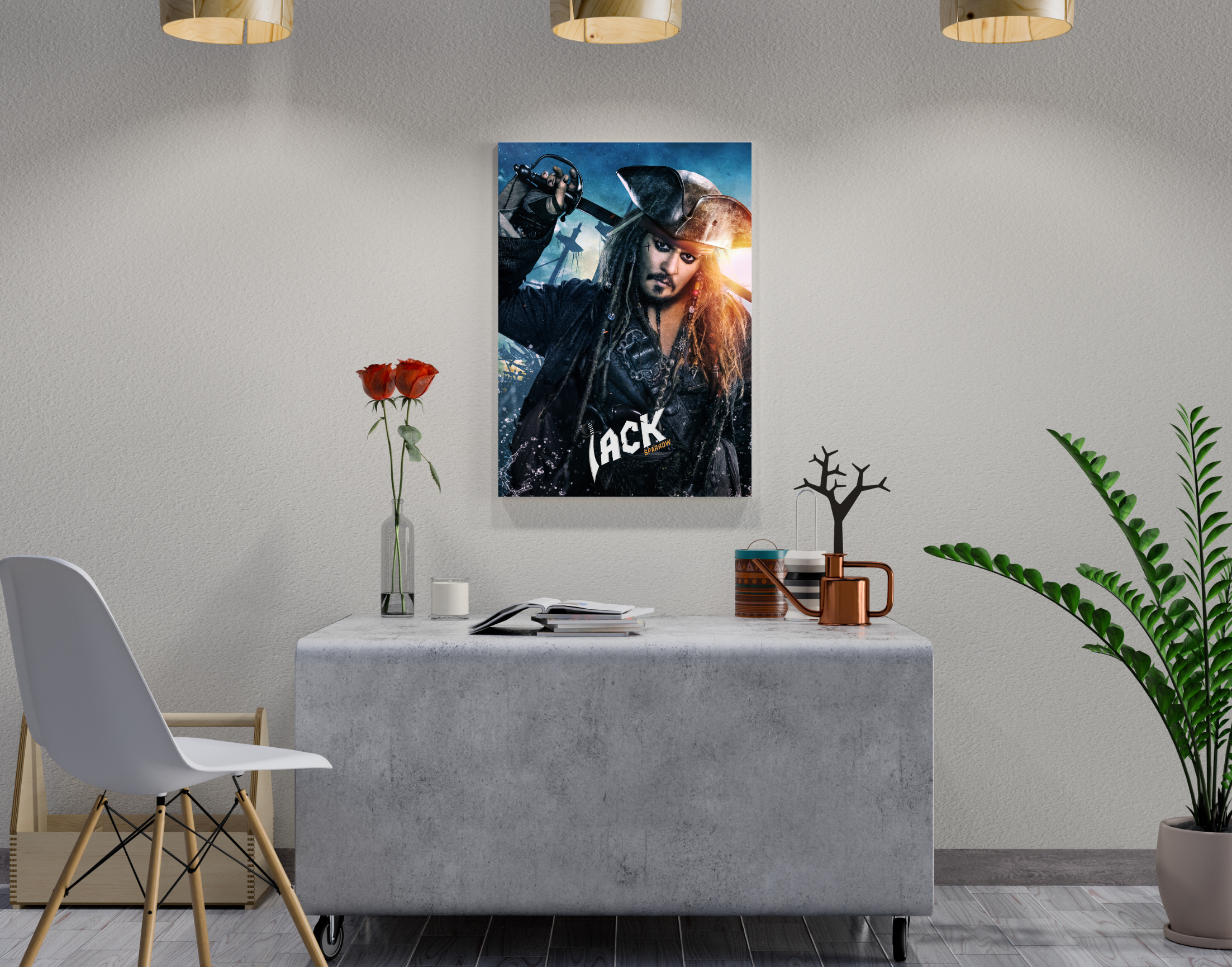 "CAPTAIN JACK SPARROW: PIRATES OF CARIBBEAN"- Shiny & Sturdy Metallic Poster Art That Pops & Sticks (Literally!)