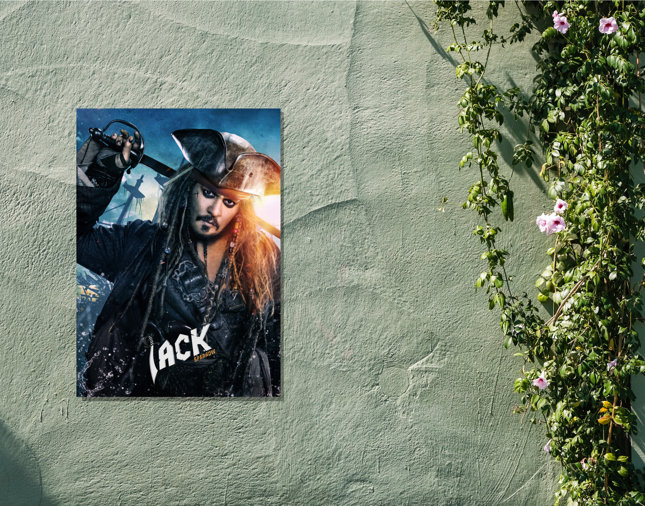 "CAPTAIN JACK SPARROW: PIRATES OF CARIBBEAN"- Shiny & Sturdy Metallic Poster Art That Pops & Sticks (Literally!)