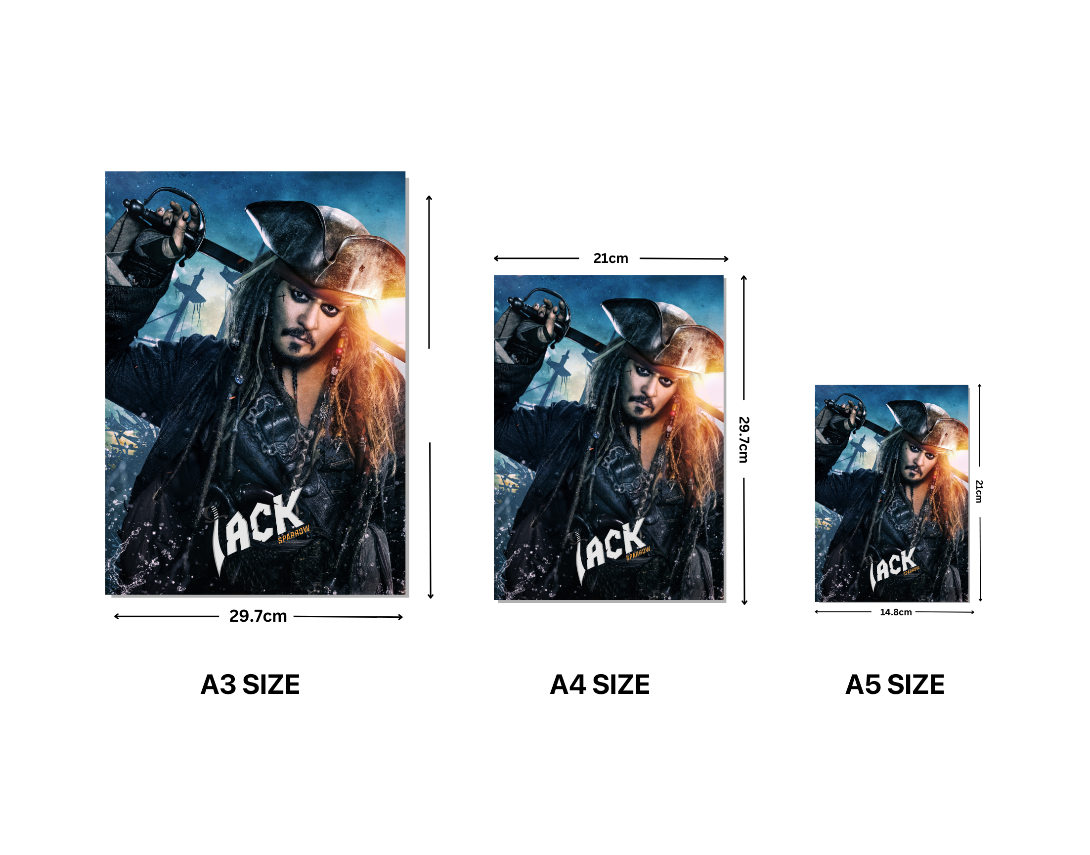 "CAPTAIN JACK SPARROW: PIRATES OF CARIBBEAN"- Shiny & Sturdy Metallic Poster Art That Pops & Sticks (Literally!)