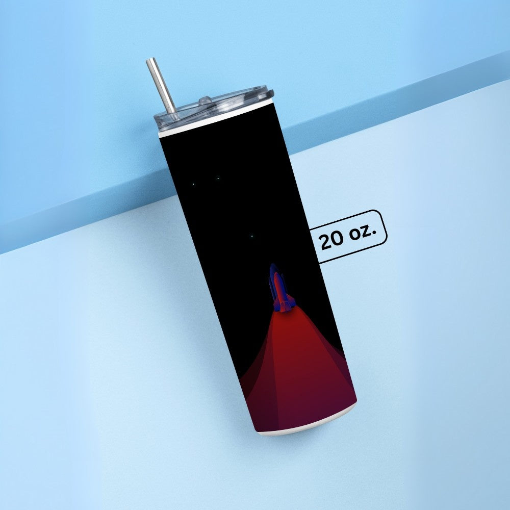 "Rocket Space" Tumbler with Metal Straw
