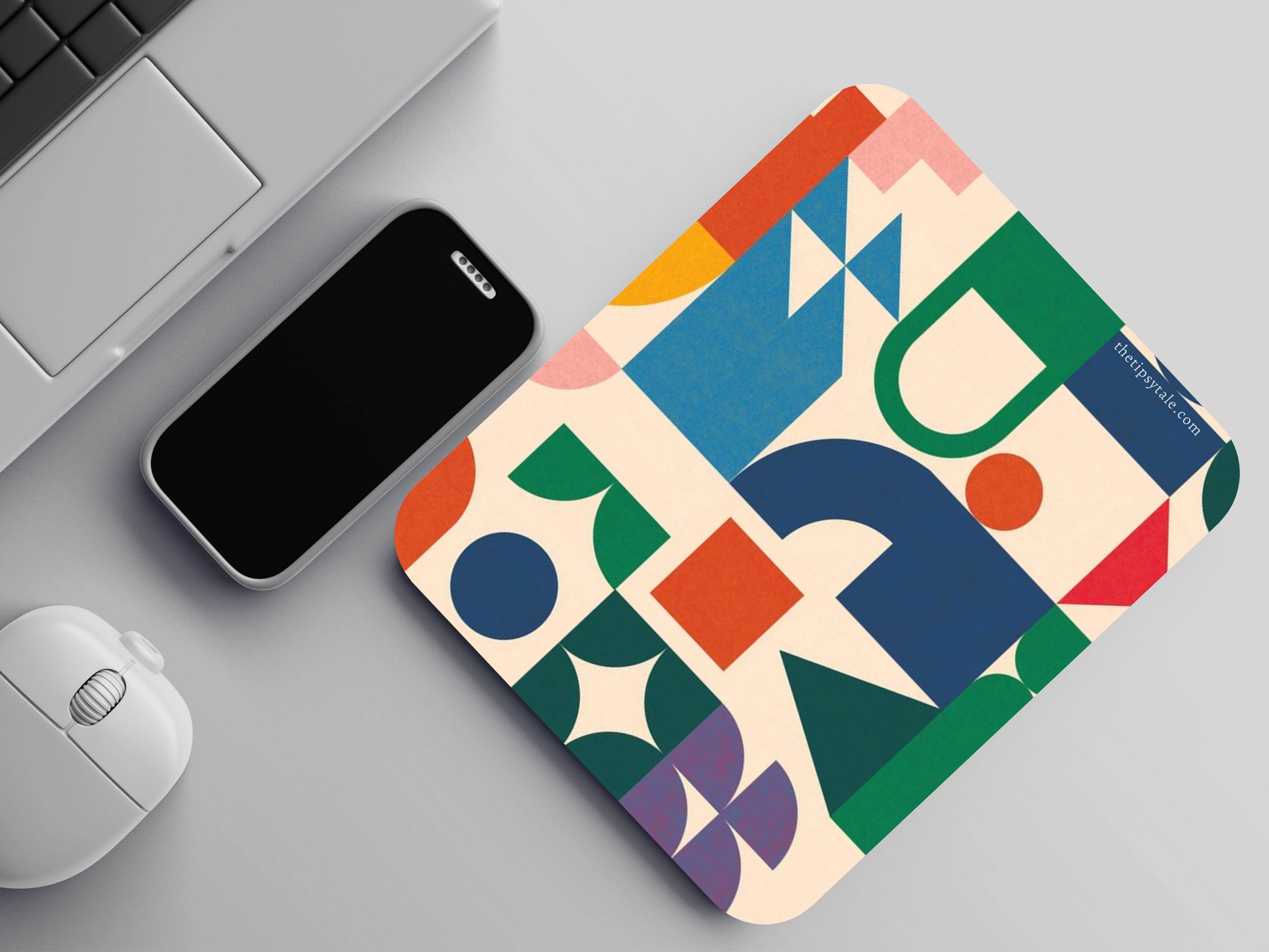 "GEOMETRICAL VIBRANT ABSTRACT" Mousepad Enhance Your Workspace with Style