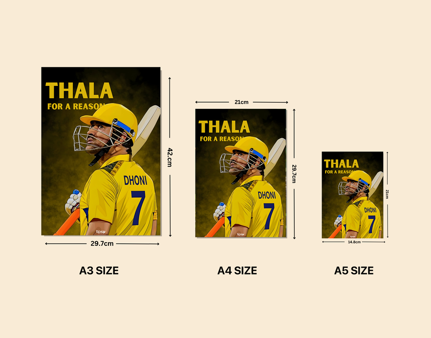 "MS DHONI: CRICKET FANBASE" -Shiny & Sturdy Metallic Poster Art That Pops & Sticks