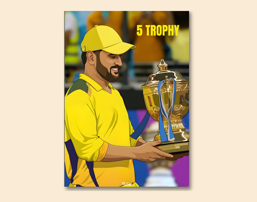 "CRICKET FANSHIP: MAHENDRA SINGH DHONI" -Shiny & Sturdy Metallic Poster Art That Pops & Sticks