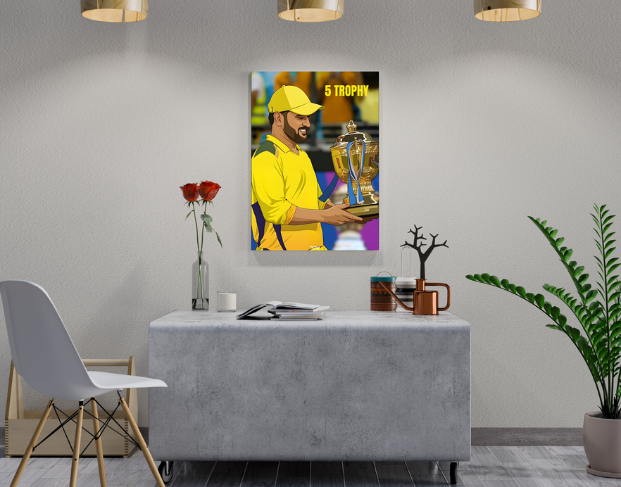 "CRICKET FANSHIP: MAHENDRA SINGH DHONI" -Shiny & Sturdy Metallic Poster Art That Pops & Sticks