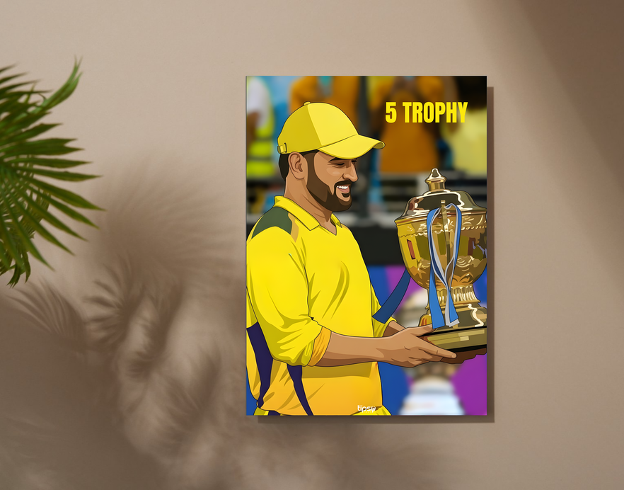 "CRICKET FANSHIP: MAHENDRA SINGH DHONI" -Shiny & Sturdy Metallic Poster Art That Pops & Sticks