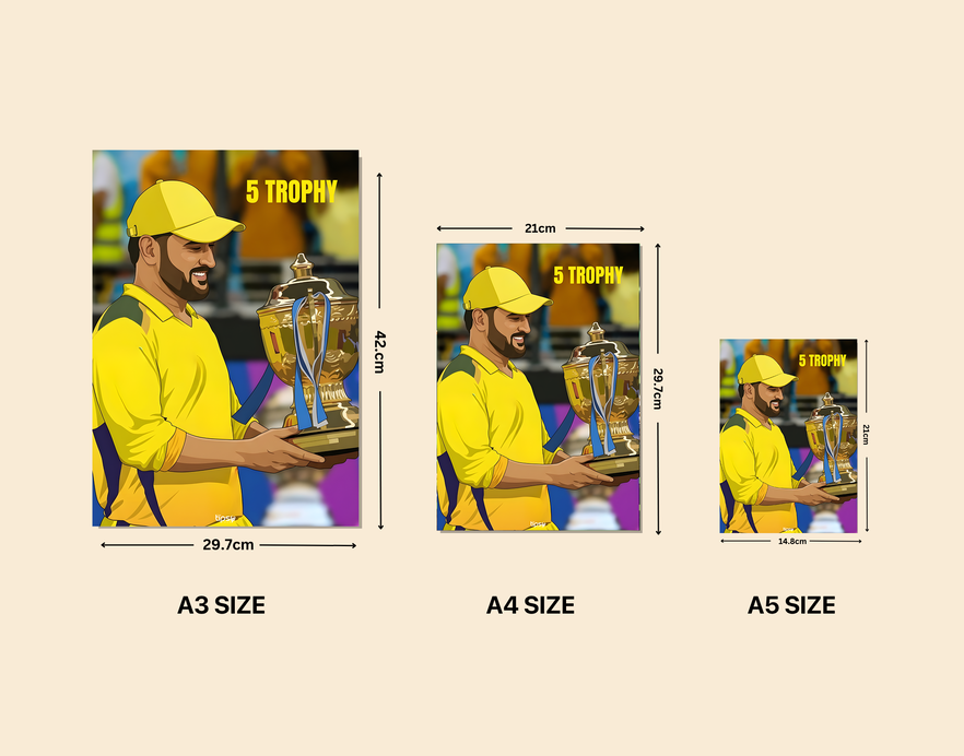 "CRICKET FANSHIP: MAHENDRA SINGH DHONI" -Shiny & Sturdy Metallic Poster Art That Pops & Sticks