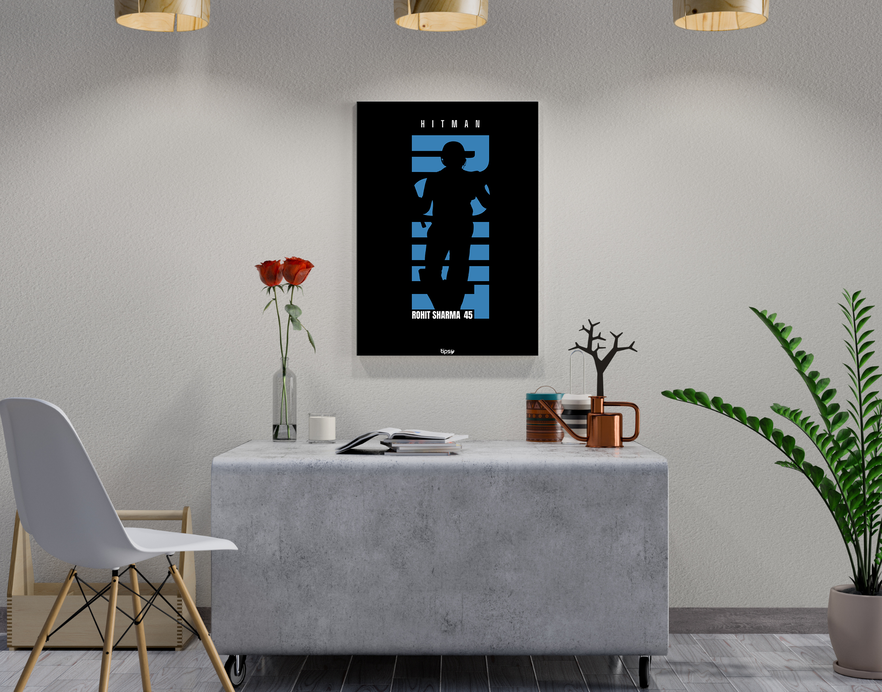 "CRICKET FANSHIP: ROHIT SHARMA " -Shiny & Sturdy Metallic Poster Art That Pops & Sticks
