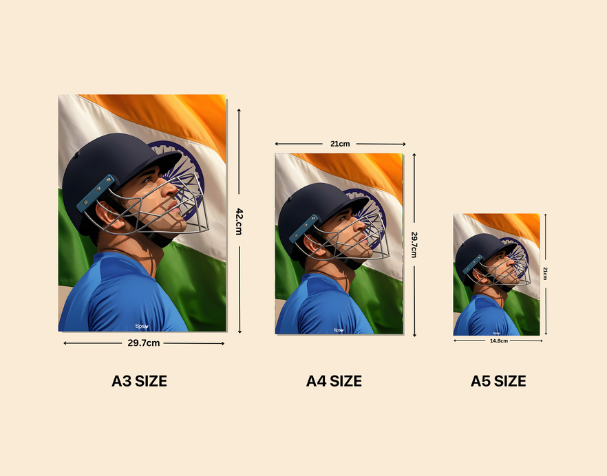 "CAPTAIN MAHENDRA SINGH DHONI " -Shiny & Sturdy Metallic Poster Art That Pops & Sticks