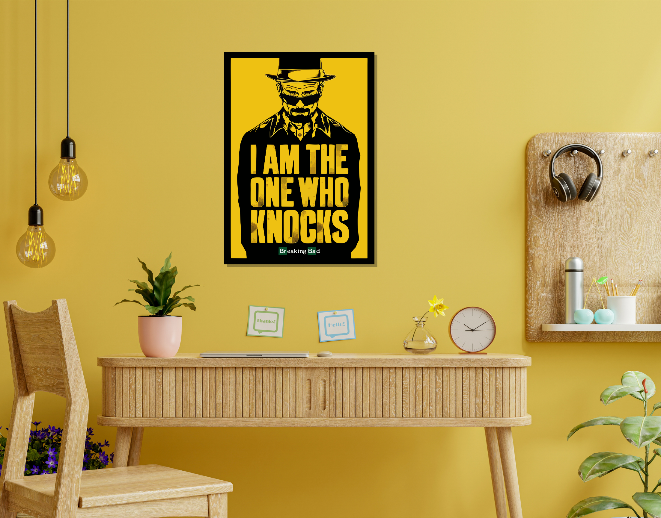 "WALTER WHITE-KNOCKS:BREAKING BAD"- Shiny & Sturdy Metallic Poster Art That Pops & Sticks (Literally!)