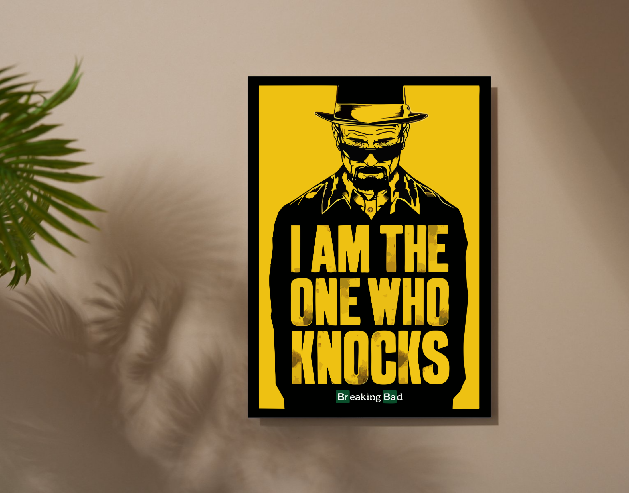 "WALTER WHITE-KNOCKS:BREAKING BAD"- Shiny & Sturdy Metallic Poster Art That Pops & Sticks (Literally!)