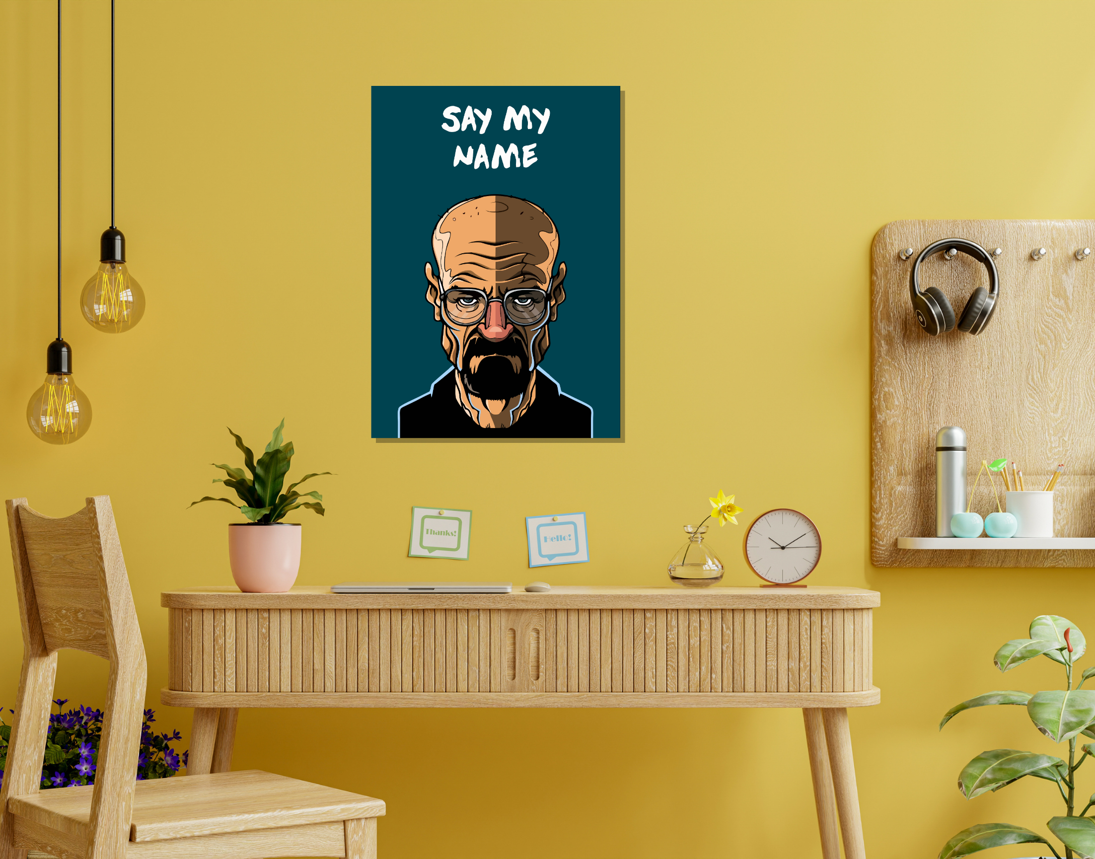 "SAY MY NAME- WALTER WHITE - BREAKING BAD"- Shiny & Sturdy Metallic Poster Art That Pops & Sticks (Literally!)