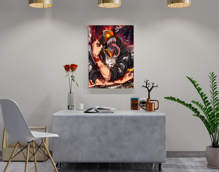 "DENJI BLOODY BADASS" -Shiny & Sturdy Metallic Poster Art That Pops & Sticks